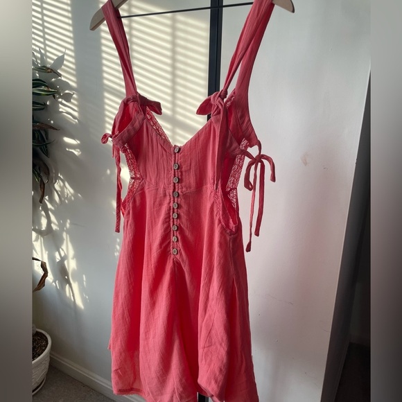 NWT Free People Vivi Mini Dress in Sugar Coral, Size Large - Picture 8 of 12